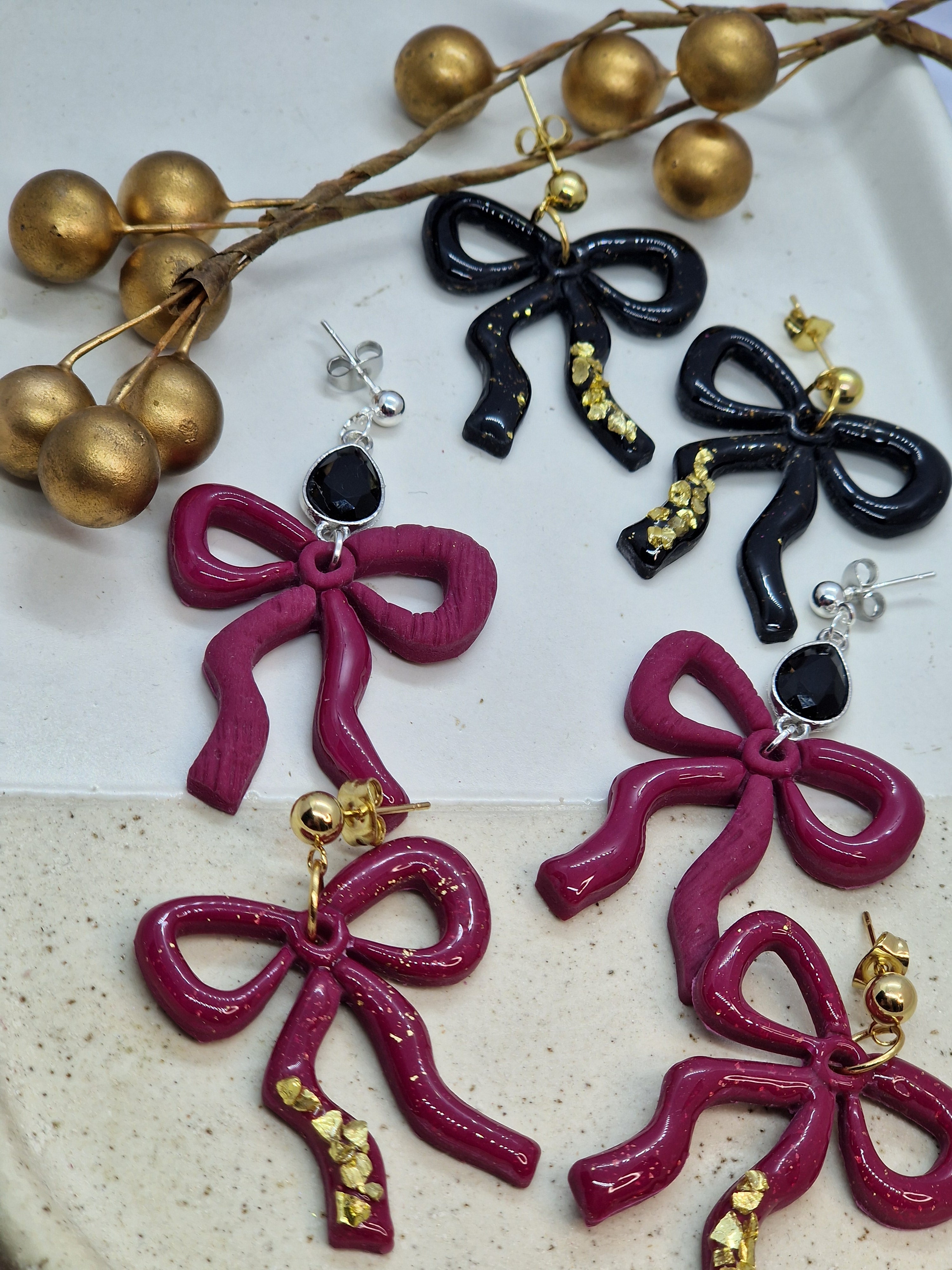 Oorbellen Dames || 'Bordeaux' || Bordeaux Strikken