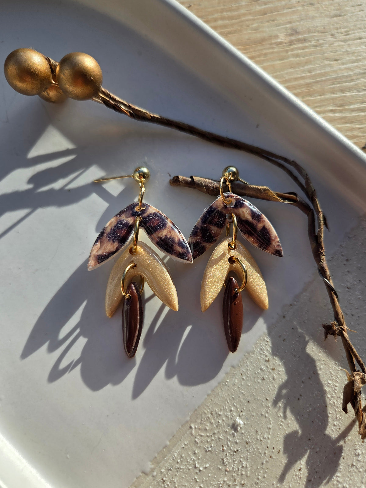 Oorbellen Dames || 'Panter' || Leafs one