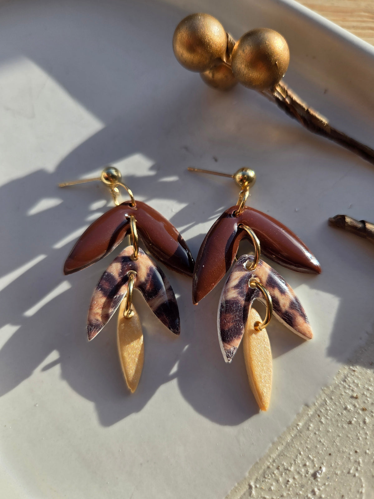 Oorbellen Dames || 'Panter' || Leafs Three Four
