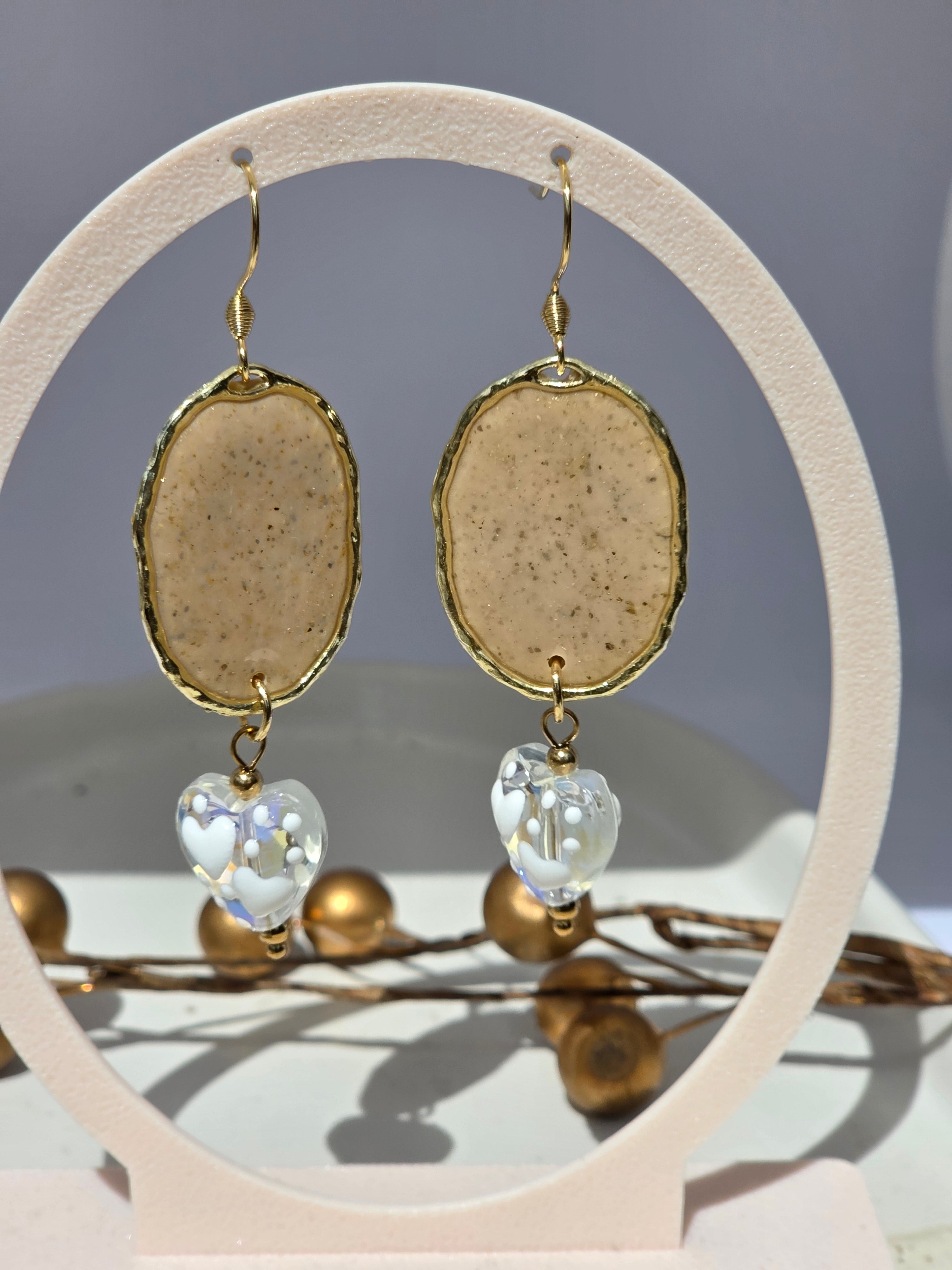 Oorbellen Dames || 'Nova' || Hartje Wit