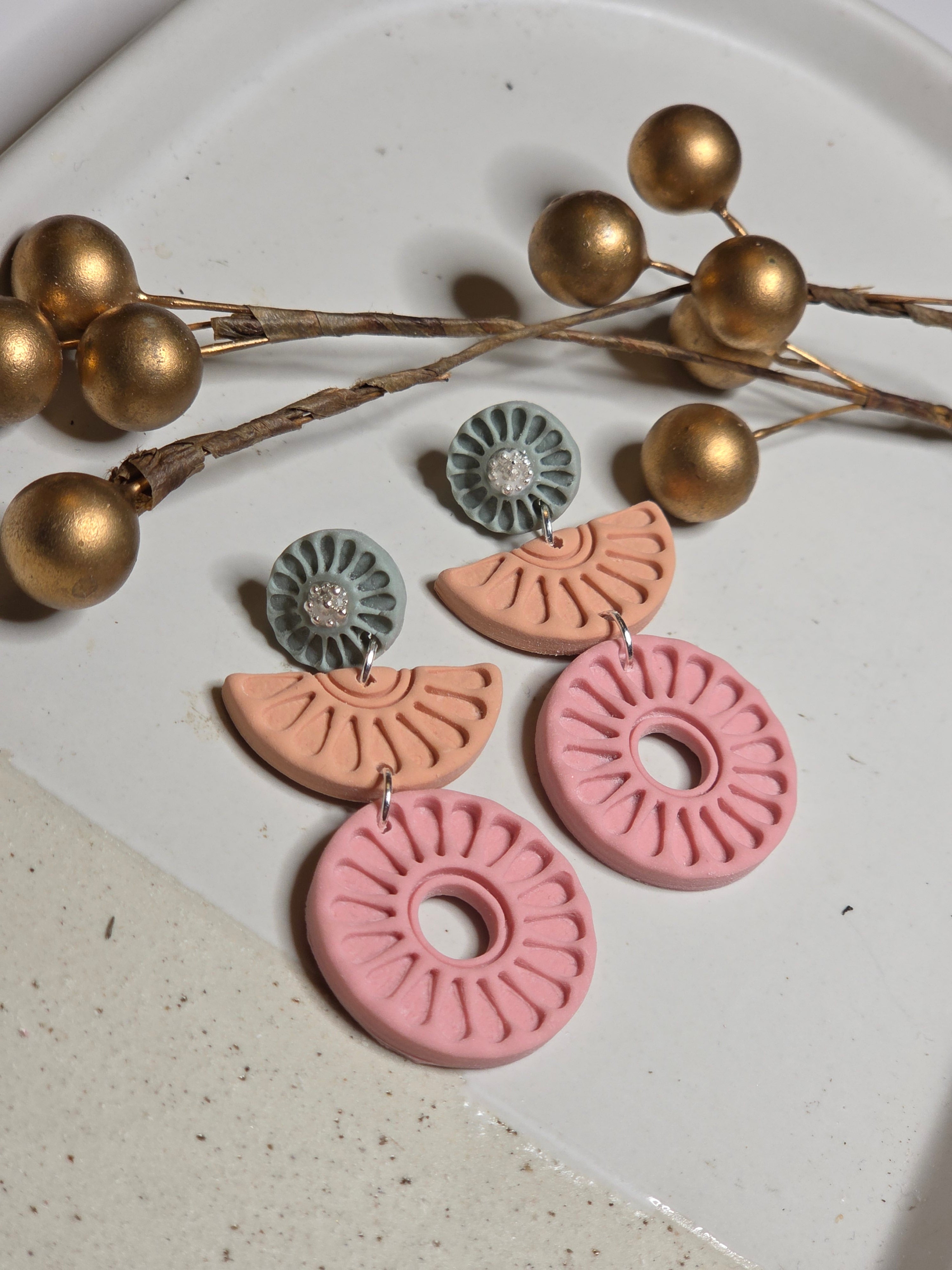 Oorbellen Dames || 'Liv' || Driedelig Zilver
