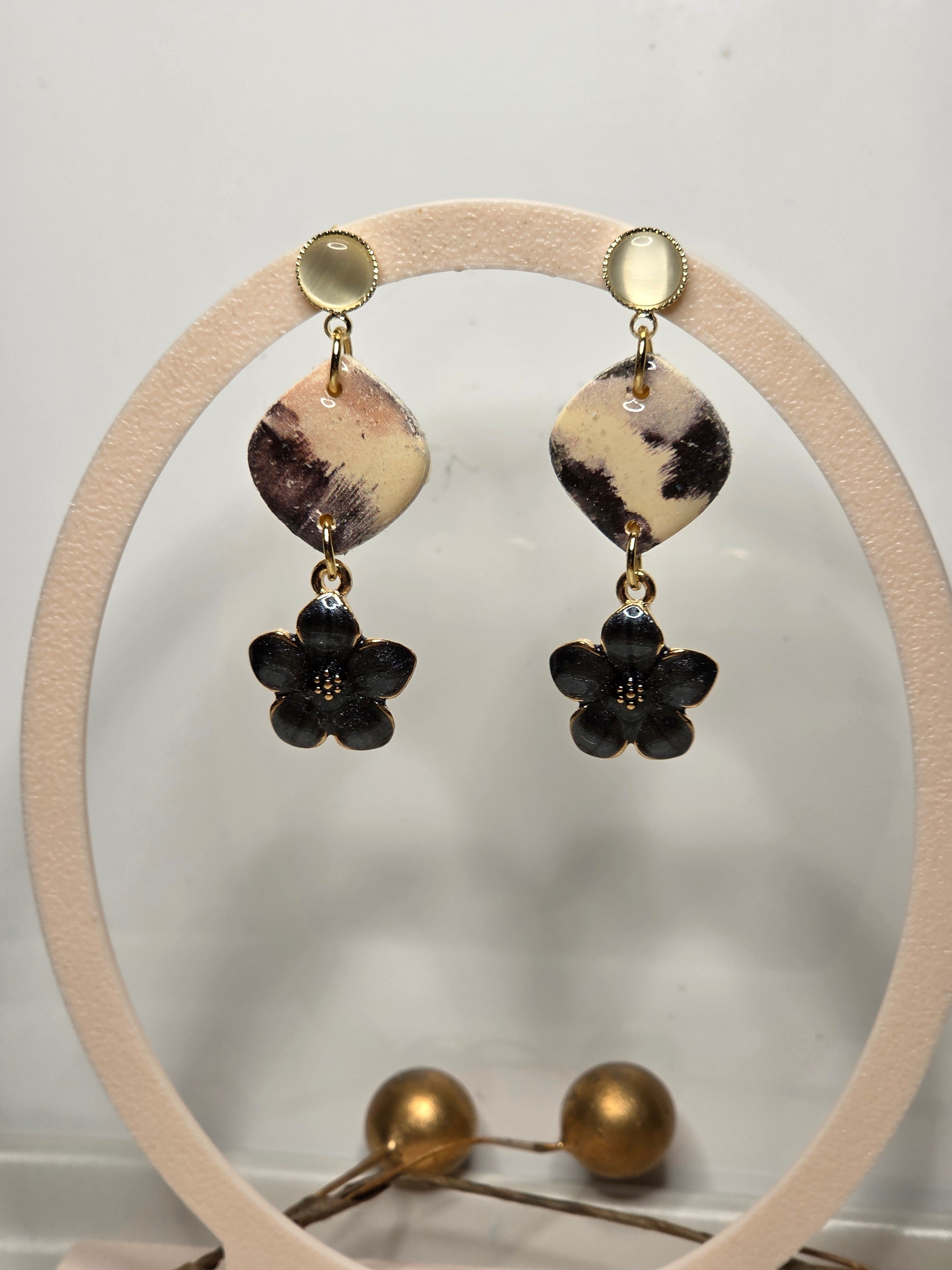 Oorbellen Dames || 'Elle' || Zwart