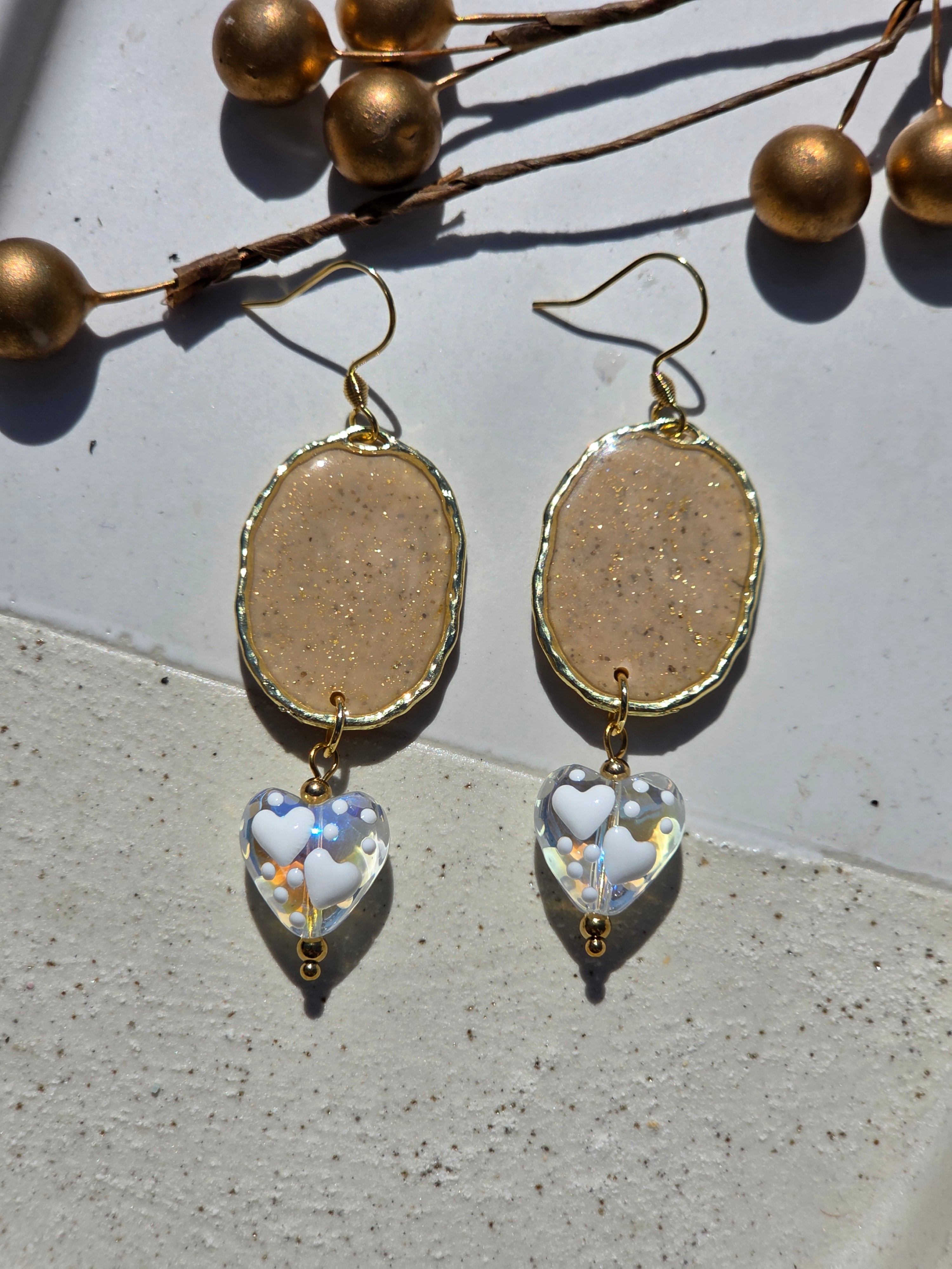 Oorbellen Dames || 'Nova' || Hartje Wit