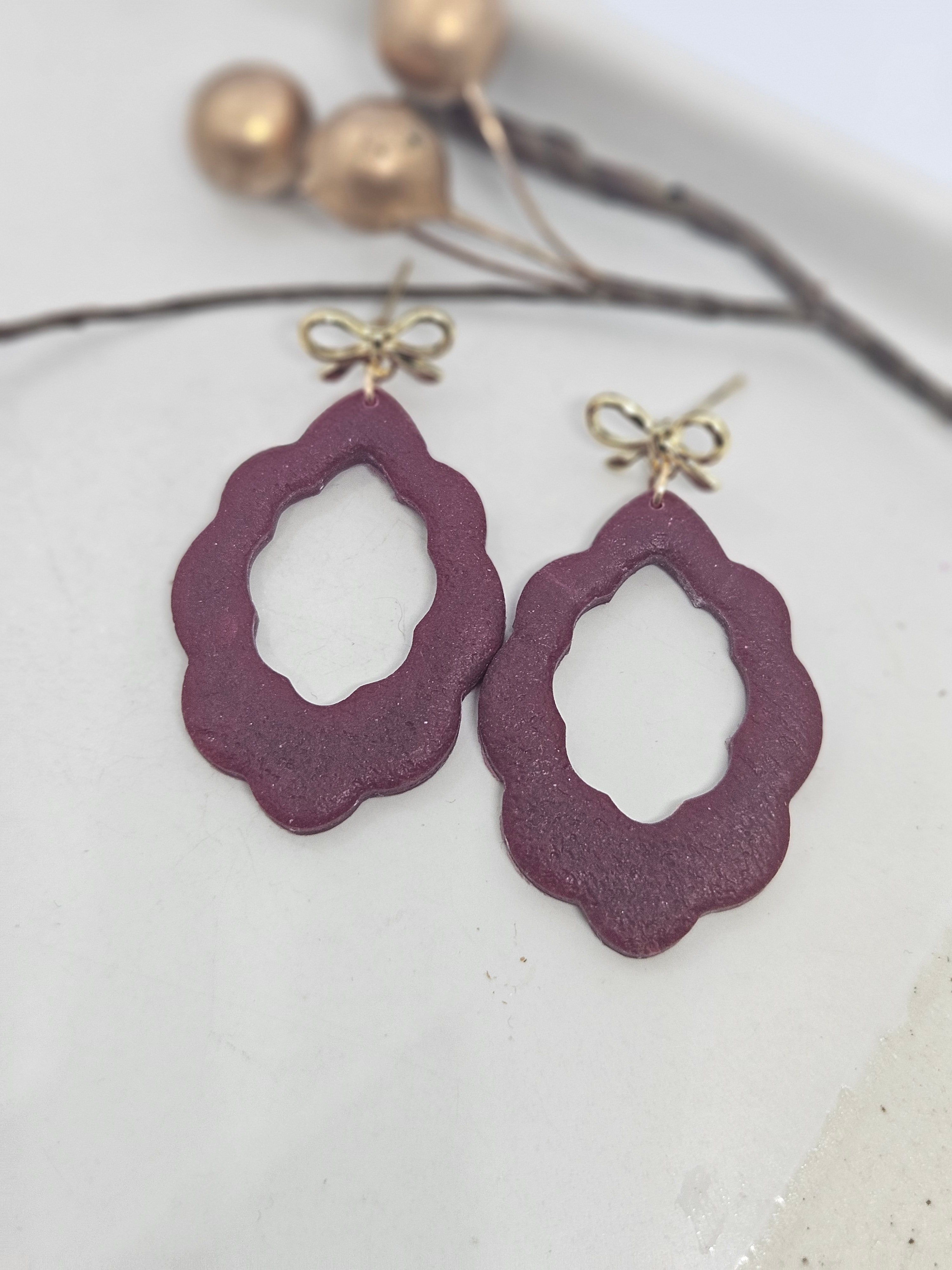Oorbellen Dames || 'Bordeaux ||  Wolkje