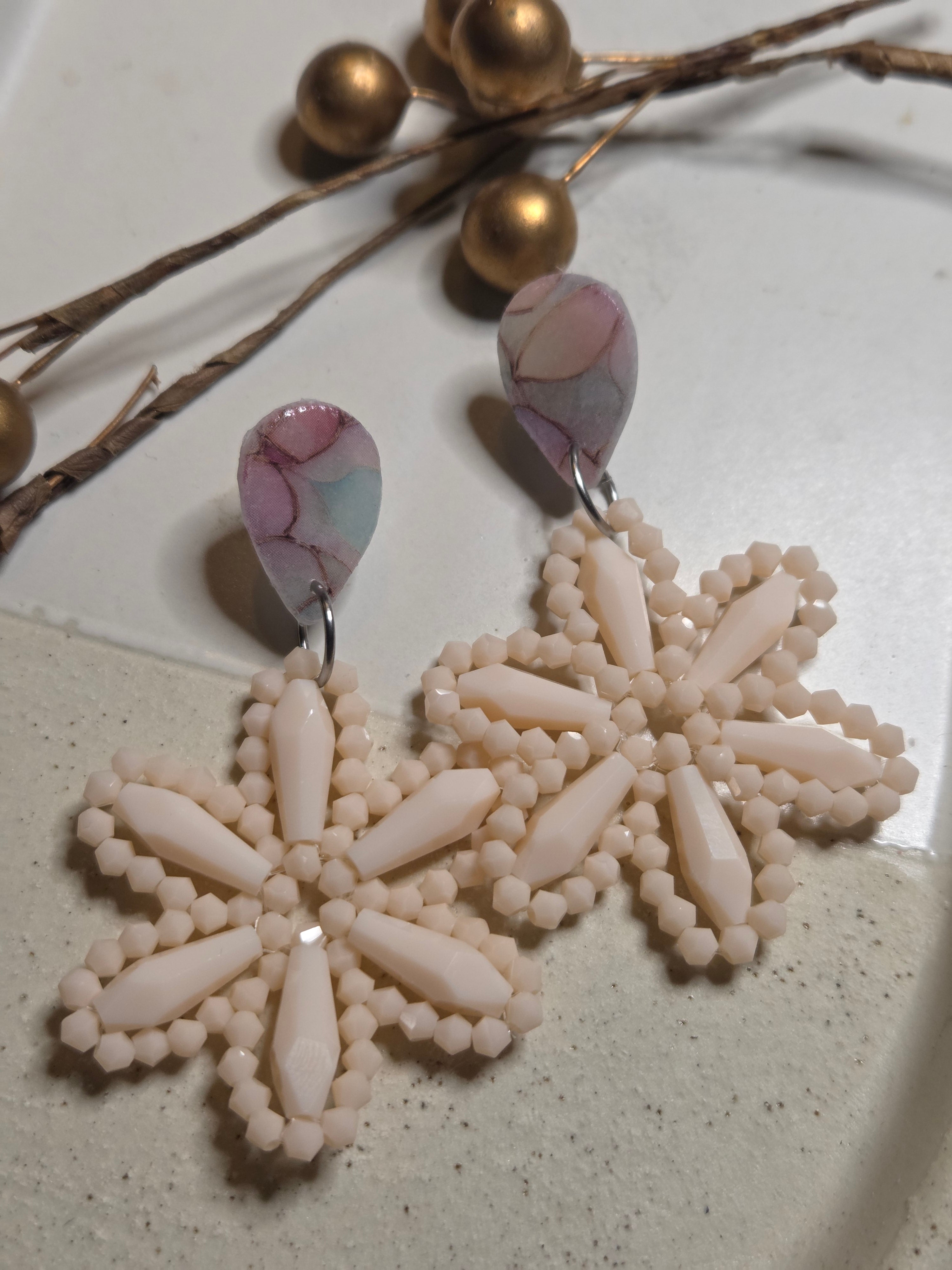 Oorbellen Dames || 'Fiore' || Ivory Zilver