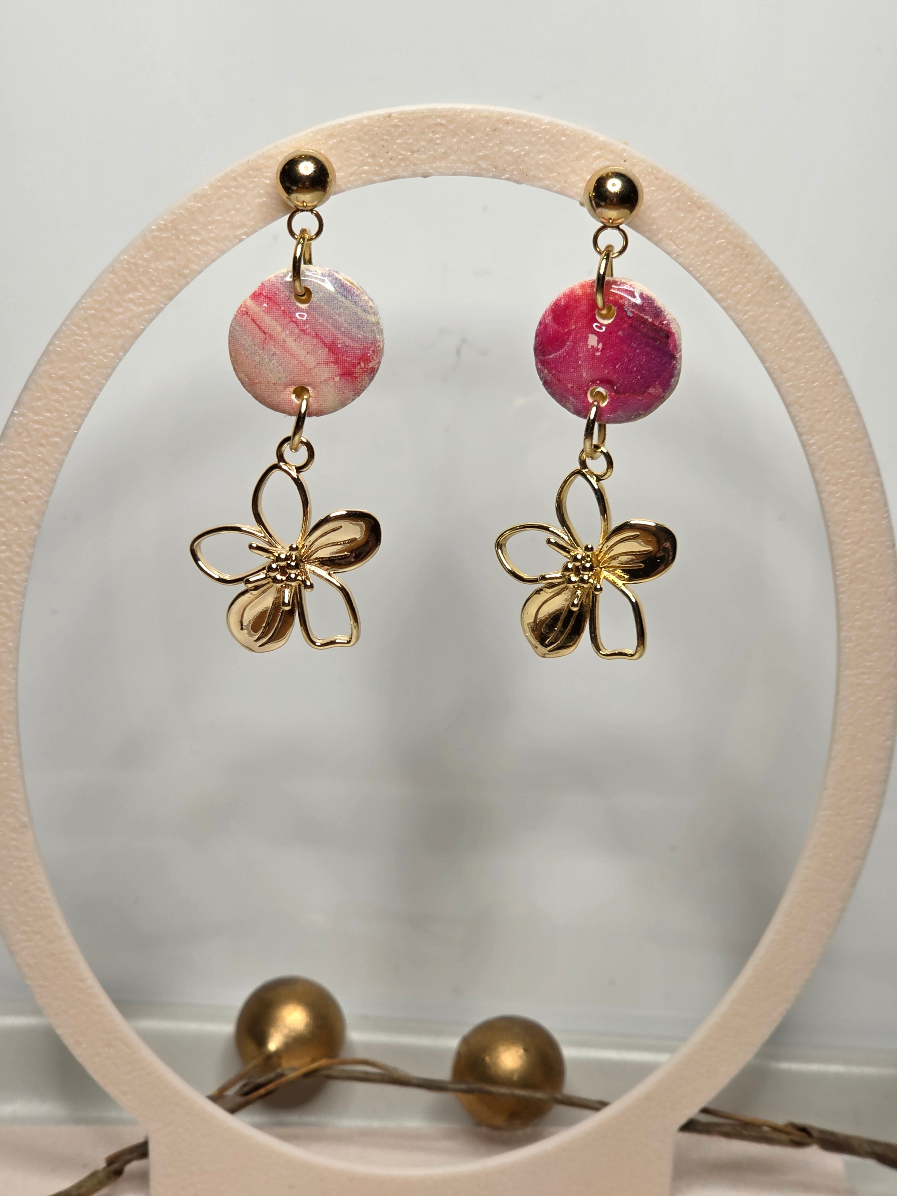 Oorbellen Dames || 'Elle' || Fuchsia
