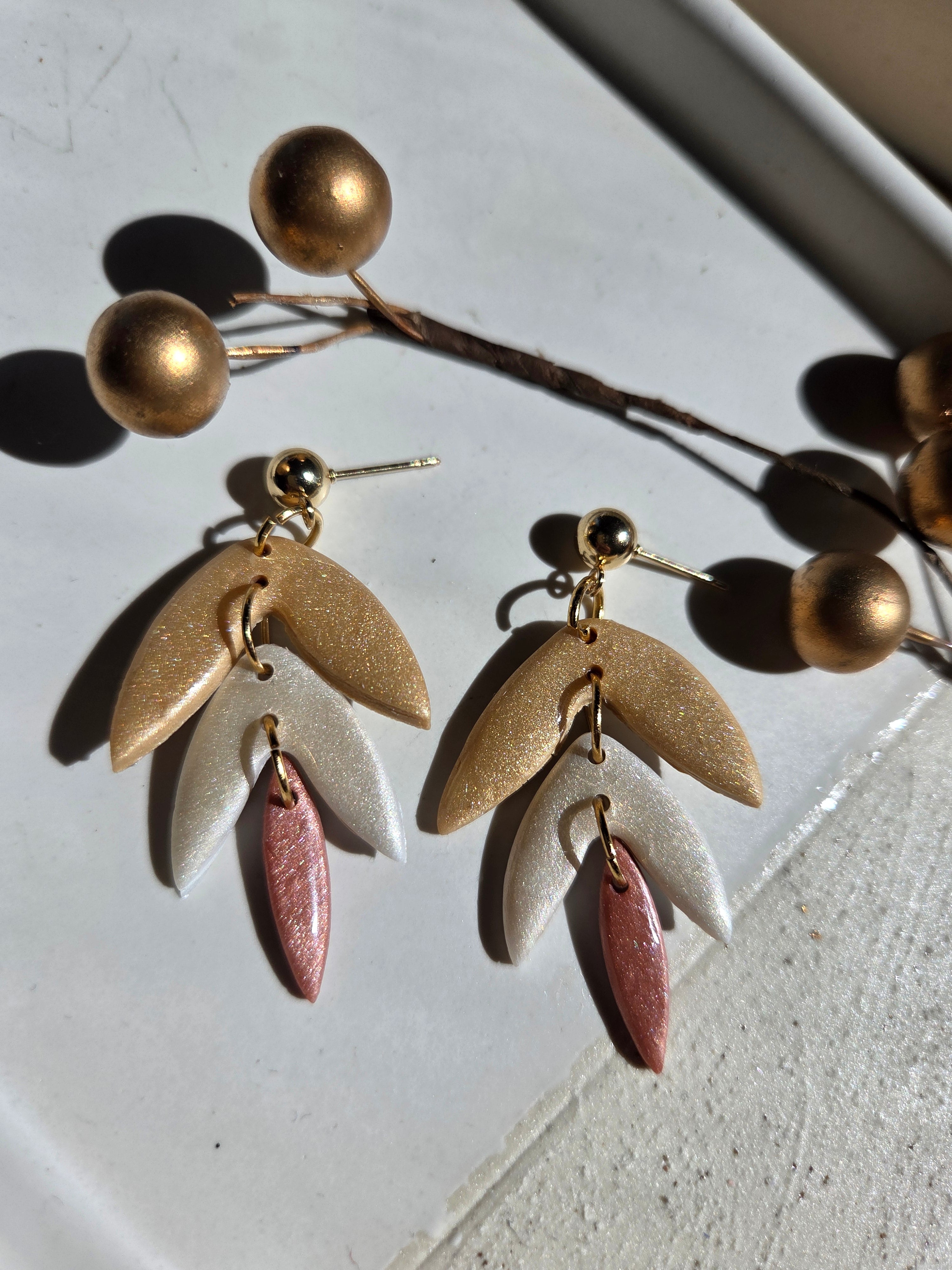 Oorbellen Dames || 'Crema' || Leafs one