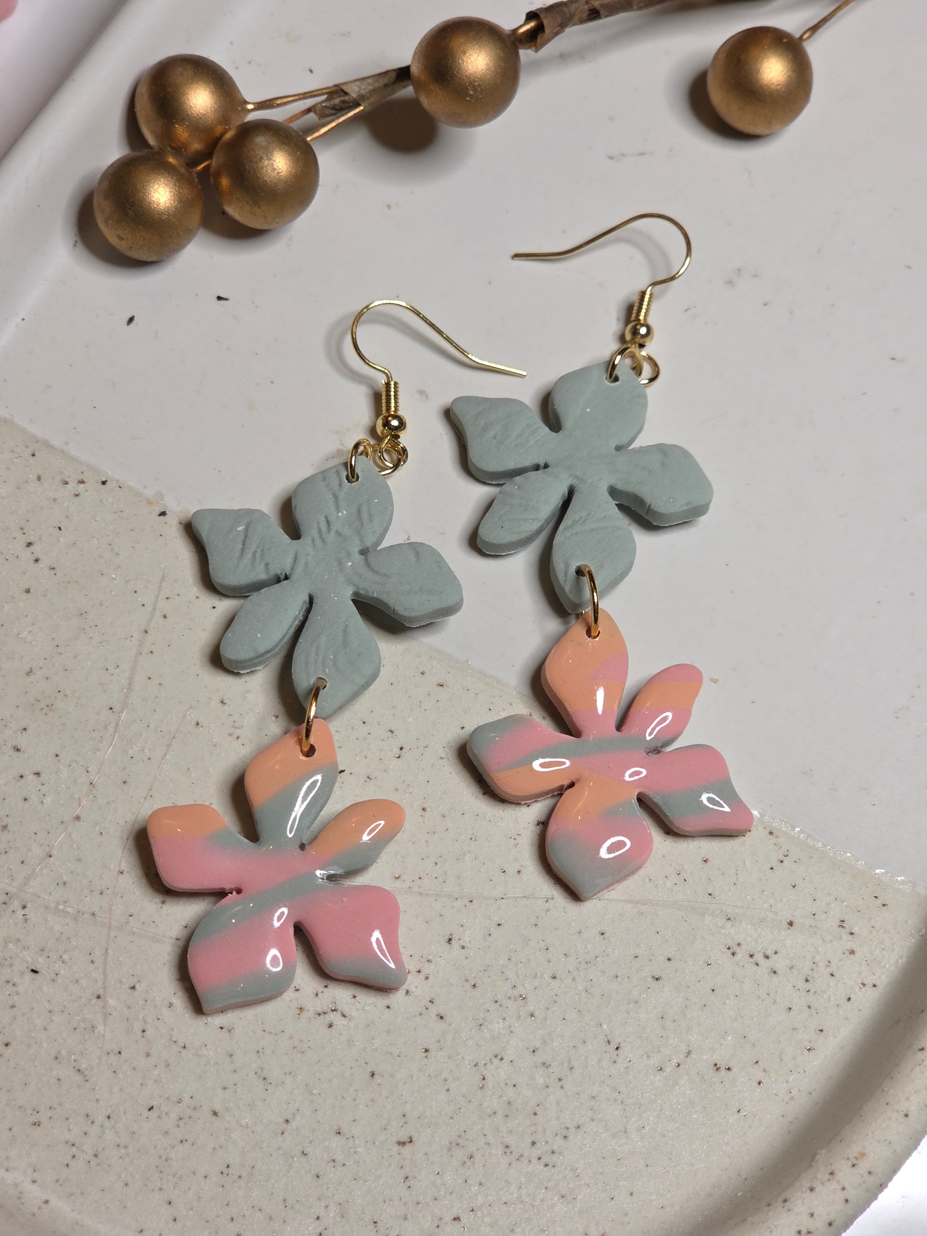 Oorbellen Dames || 'Liv' || Duo Flower