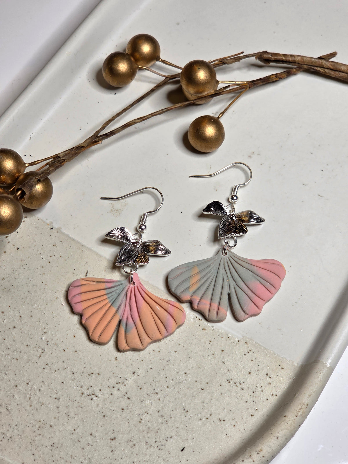 Oorbellen Dames || 'Liv' || Leaf Zilver mix