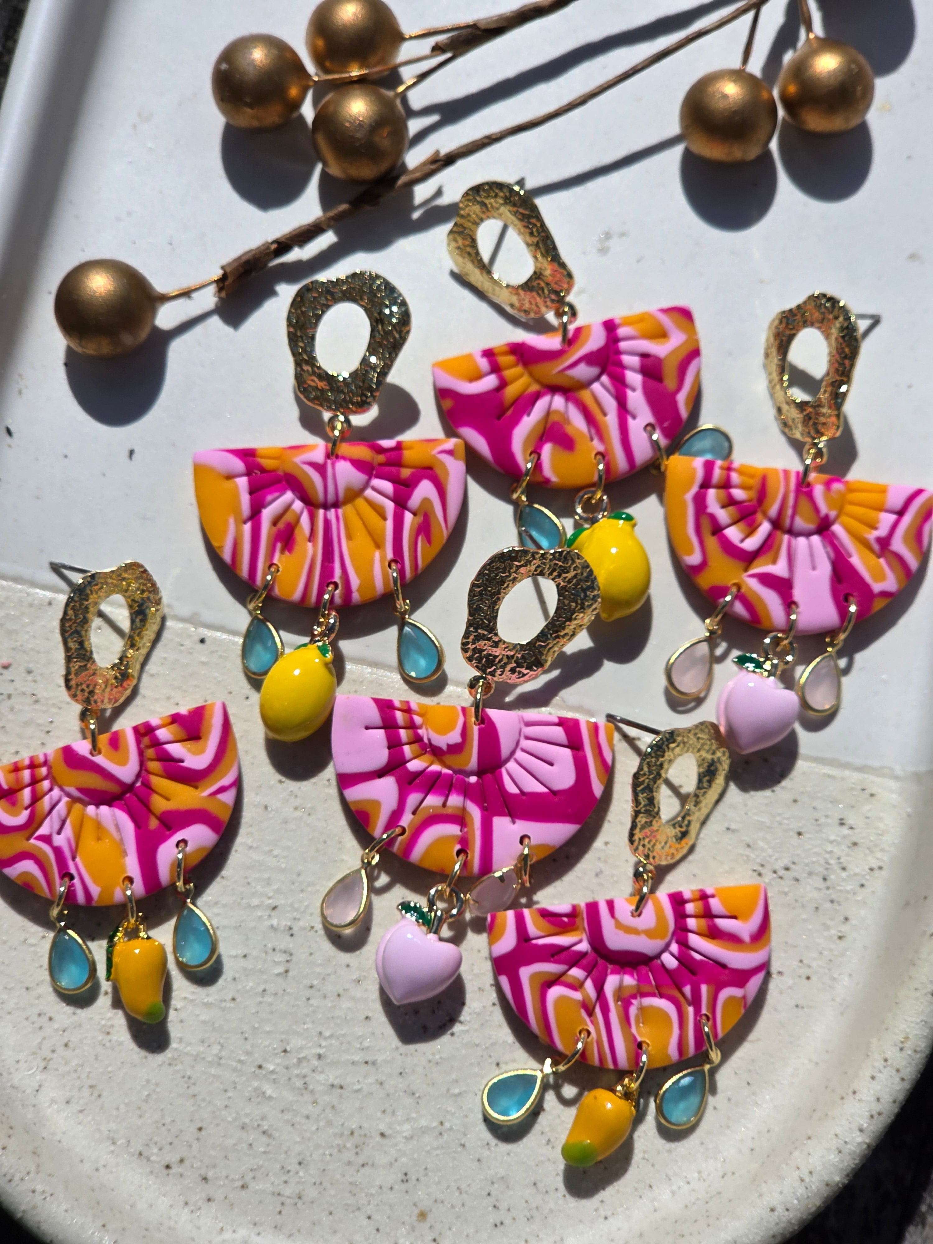 Oorbellen Dames ||  'Fruity' || Peach