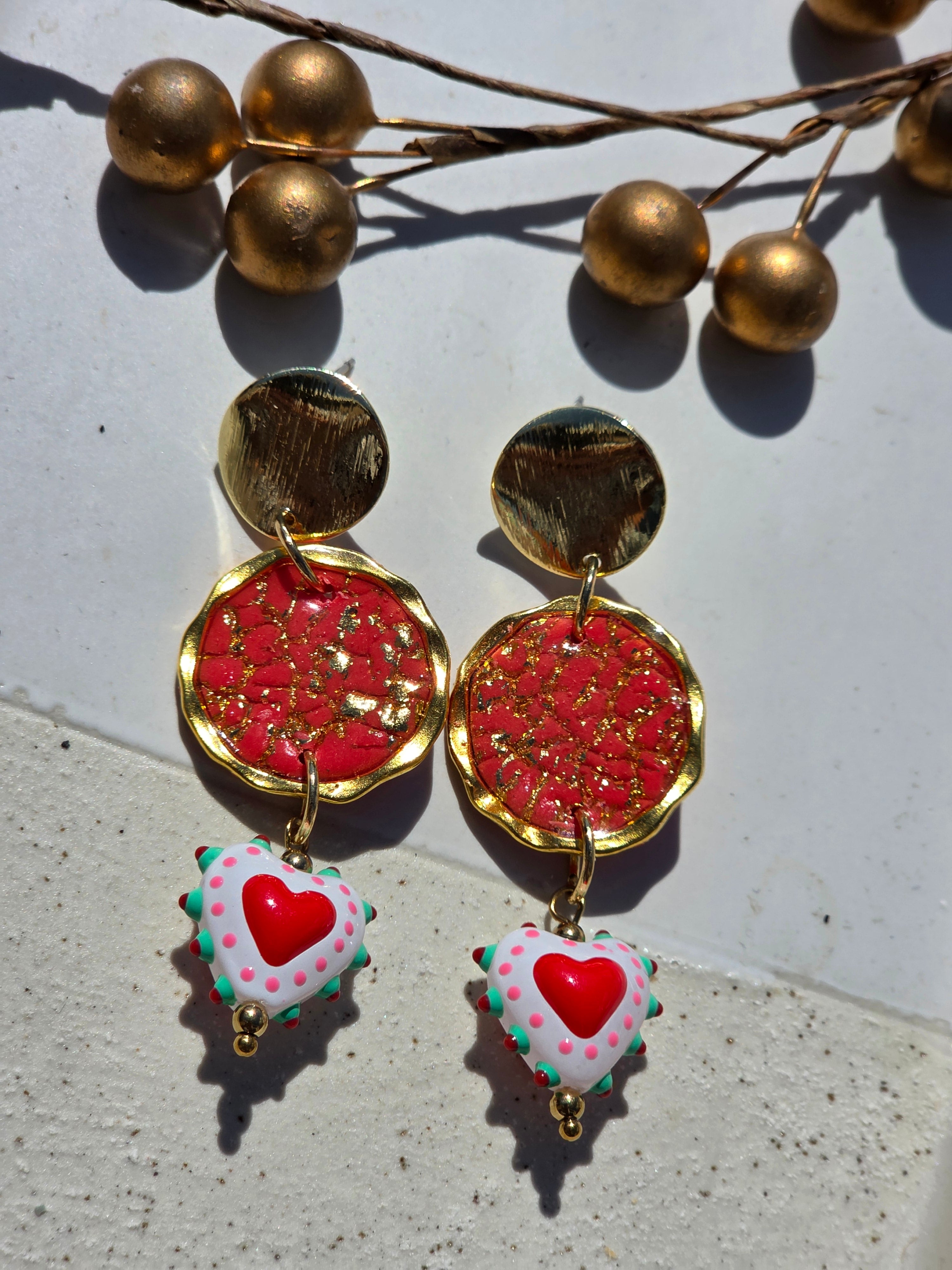 Oorbellen Dames || 'Emma' || Rood
