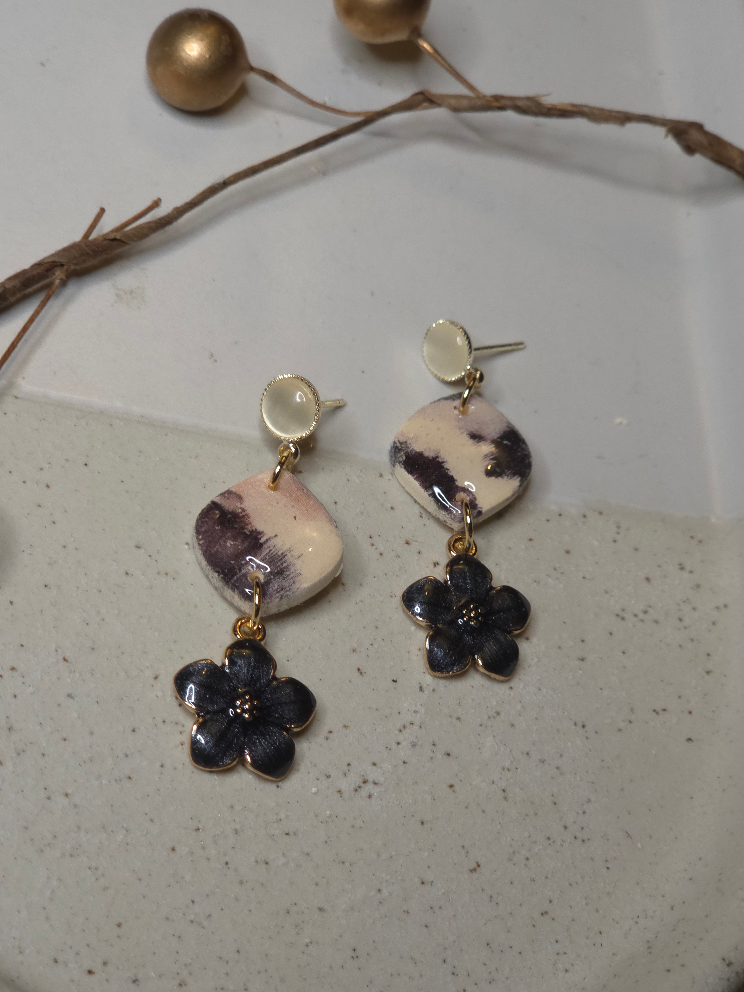 Oorbellen Dames || 'Elle' || Zwart