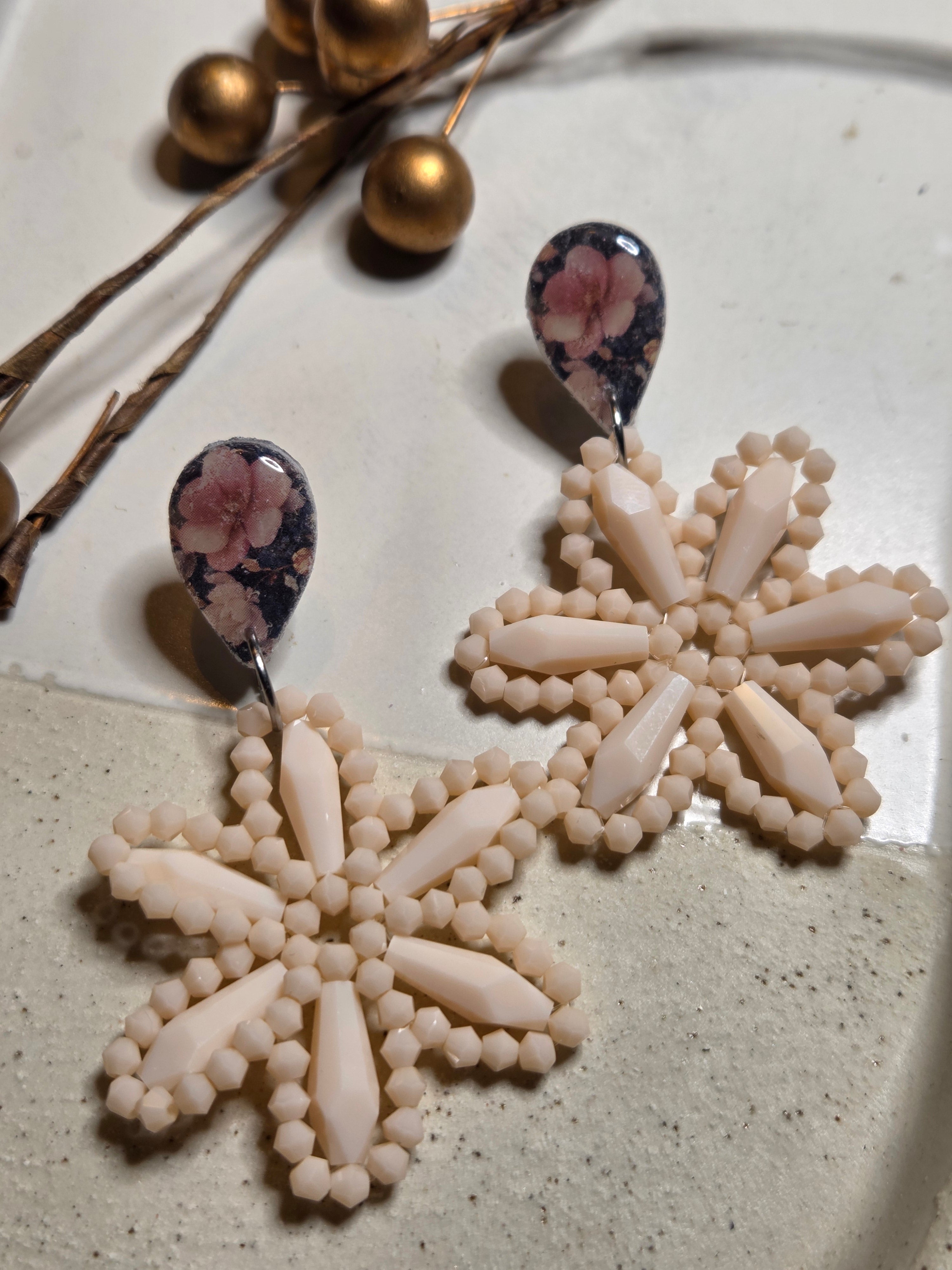 Oorbellen Dames || 'Fiore' || Ivory Zilver