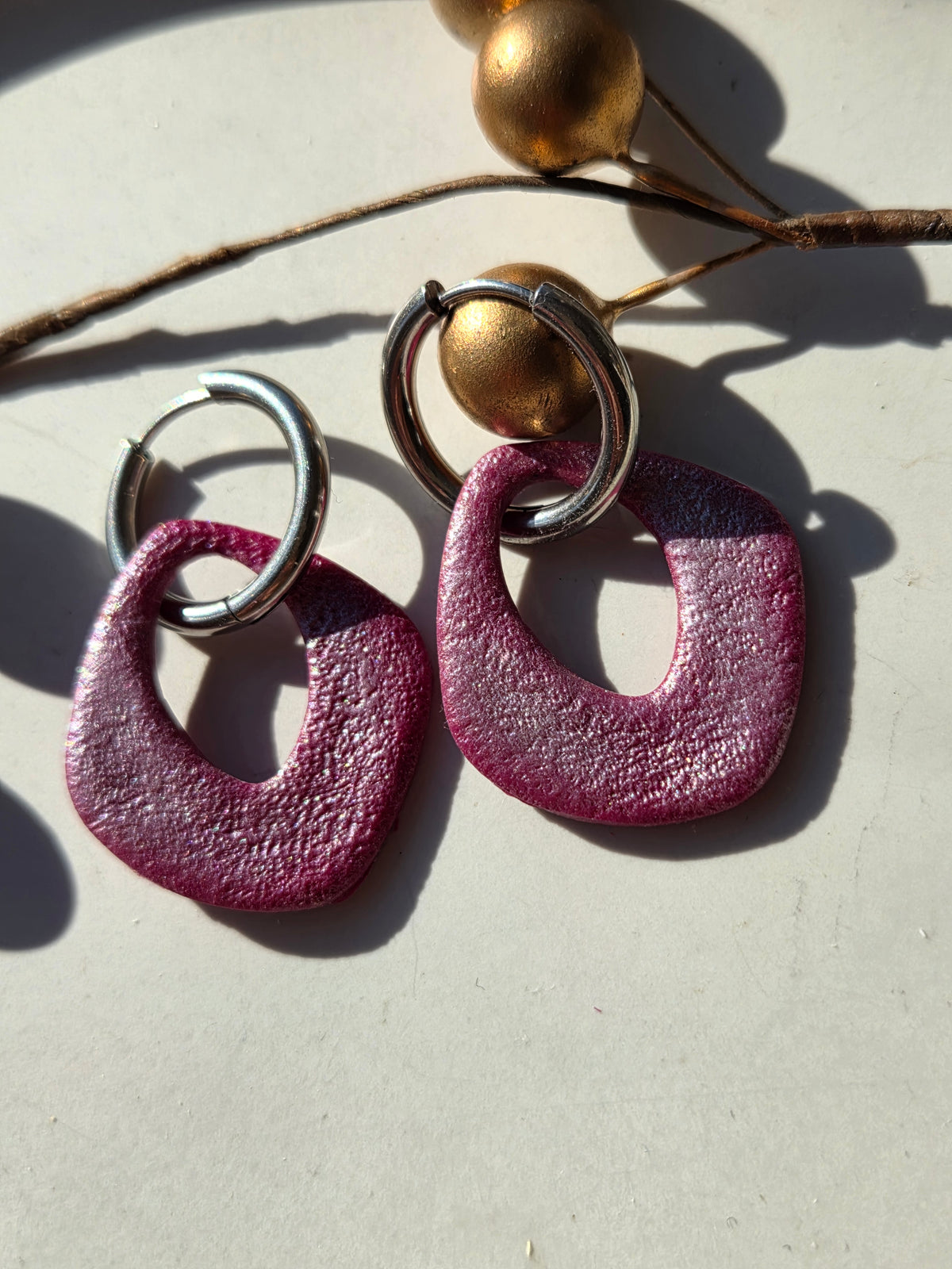 Oorbellen Dames || 'Burgundy || Creolen Drops