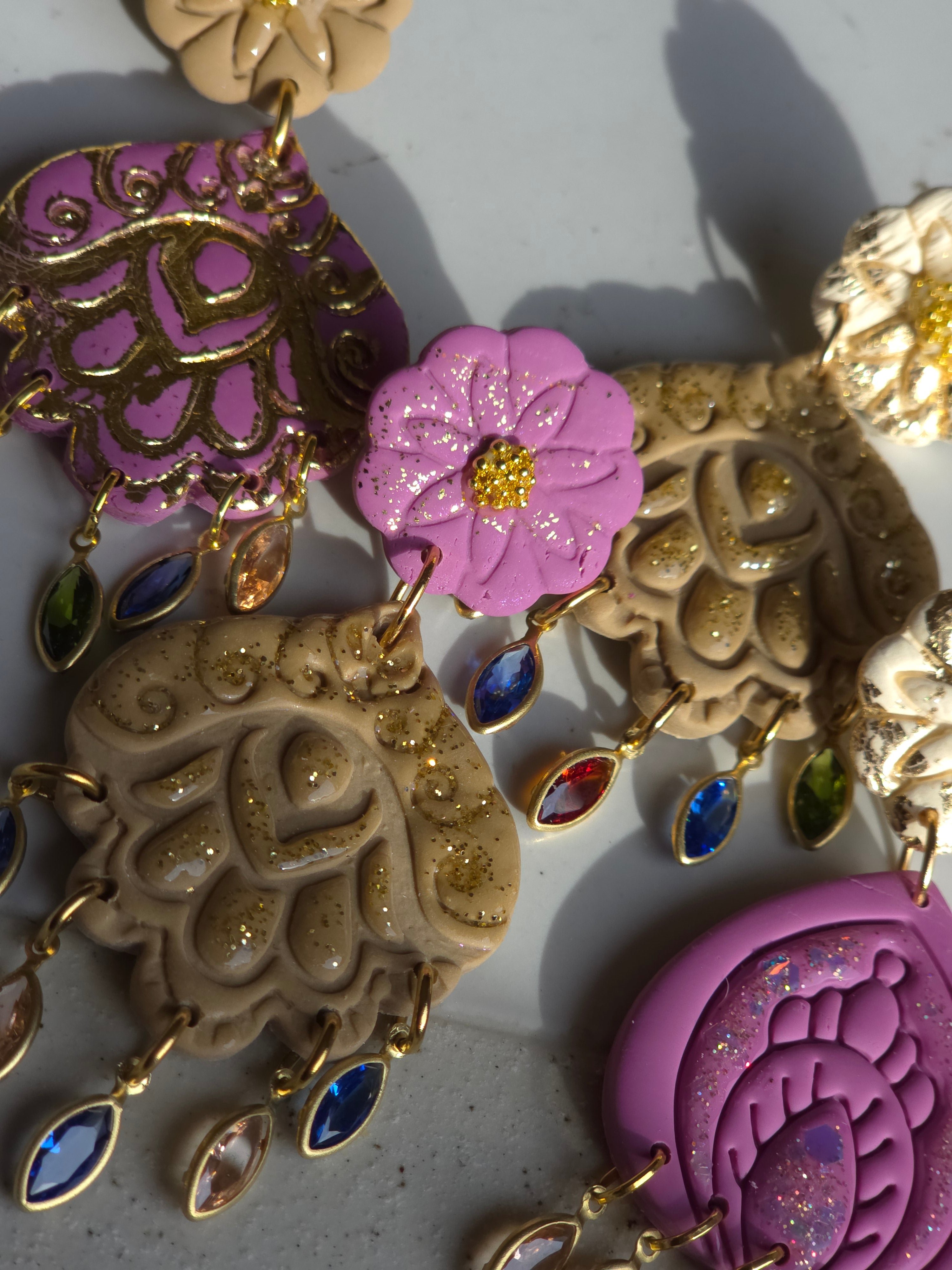 Oorbellen Dames || 'Imani' || Beige Taupe