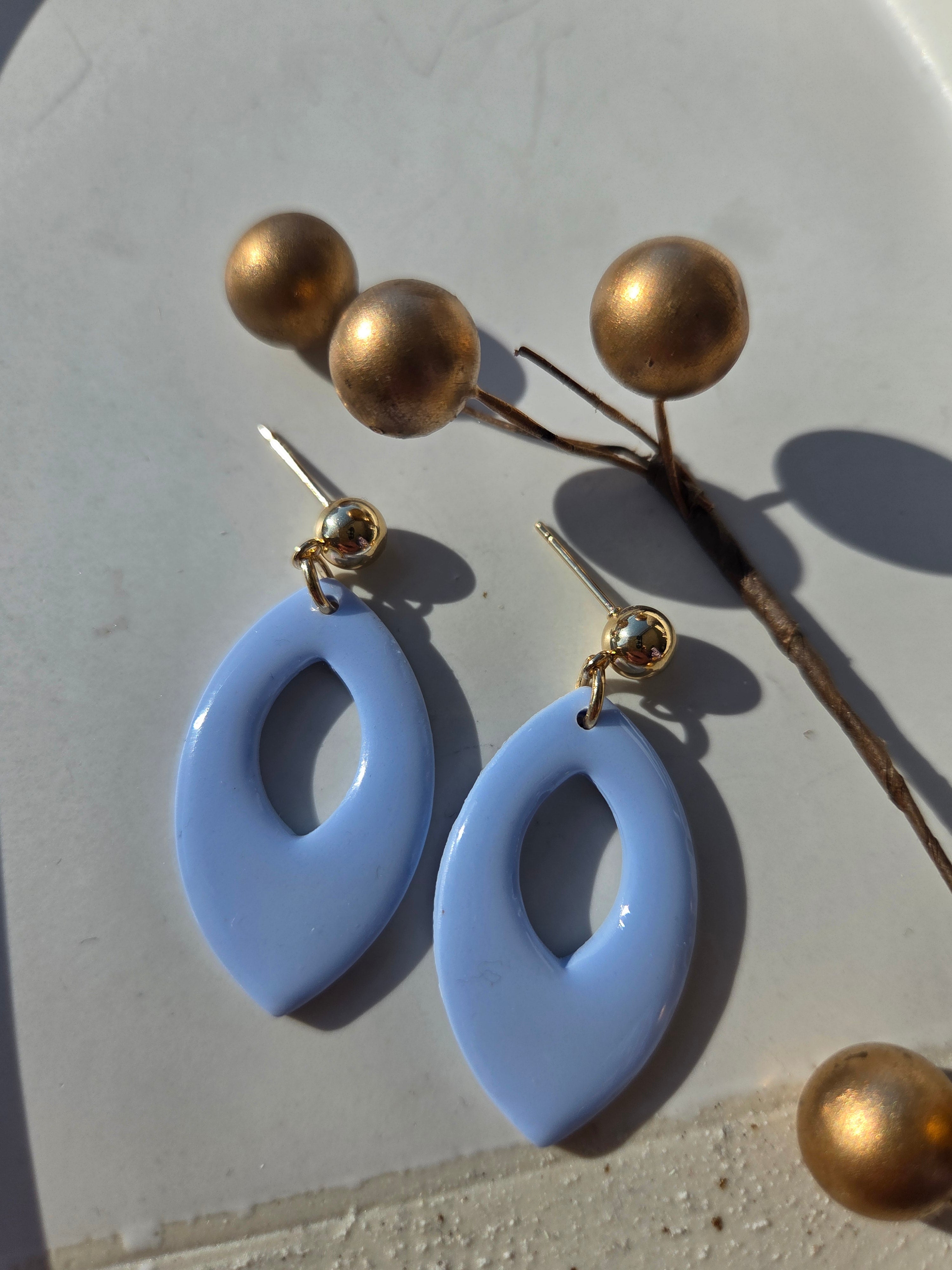 Oorbellen Dames ||'Pastel'|| Drops Blauw