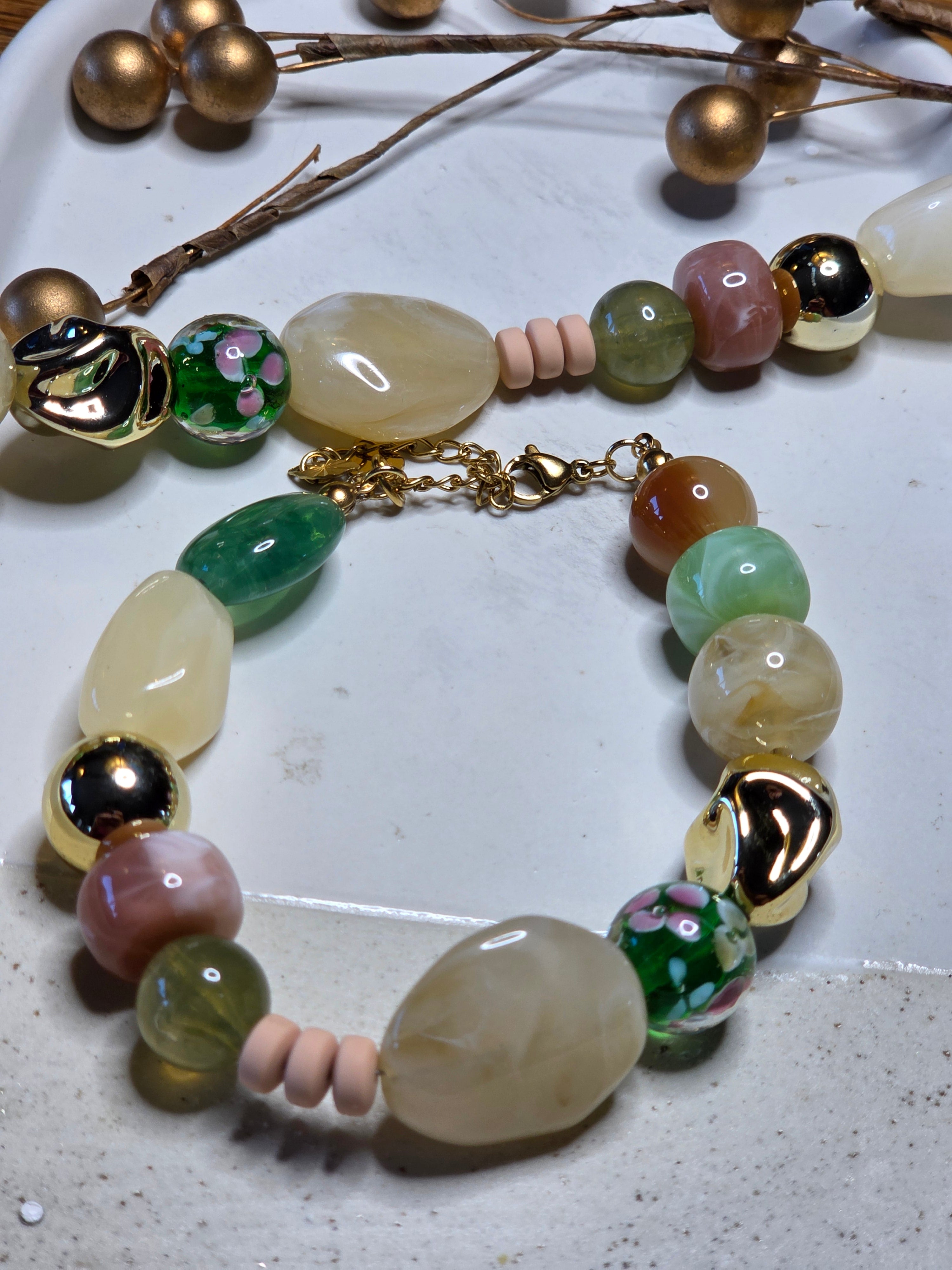 Armband Dames || 'Nude Green' || Verstelbaar