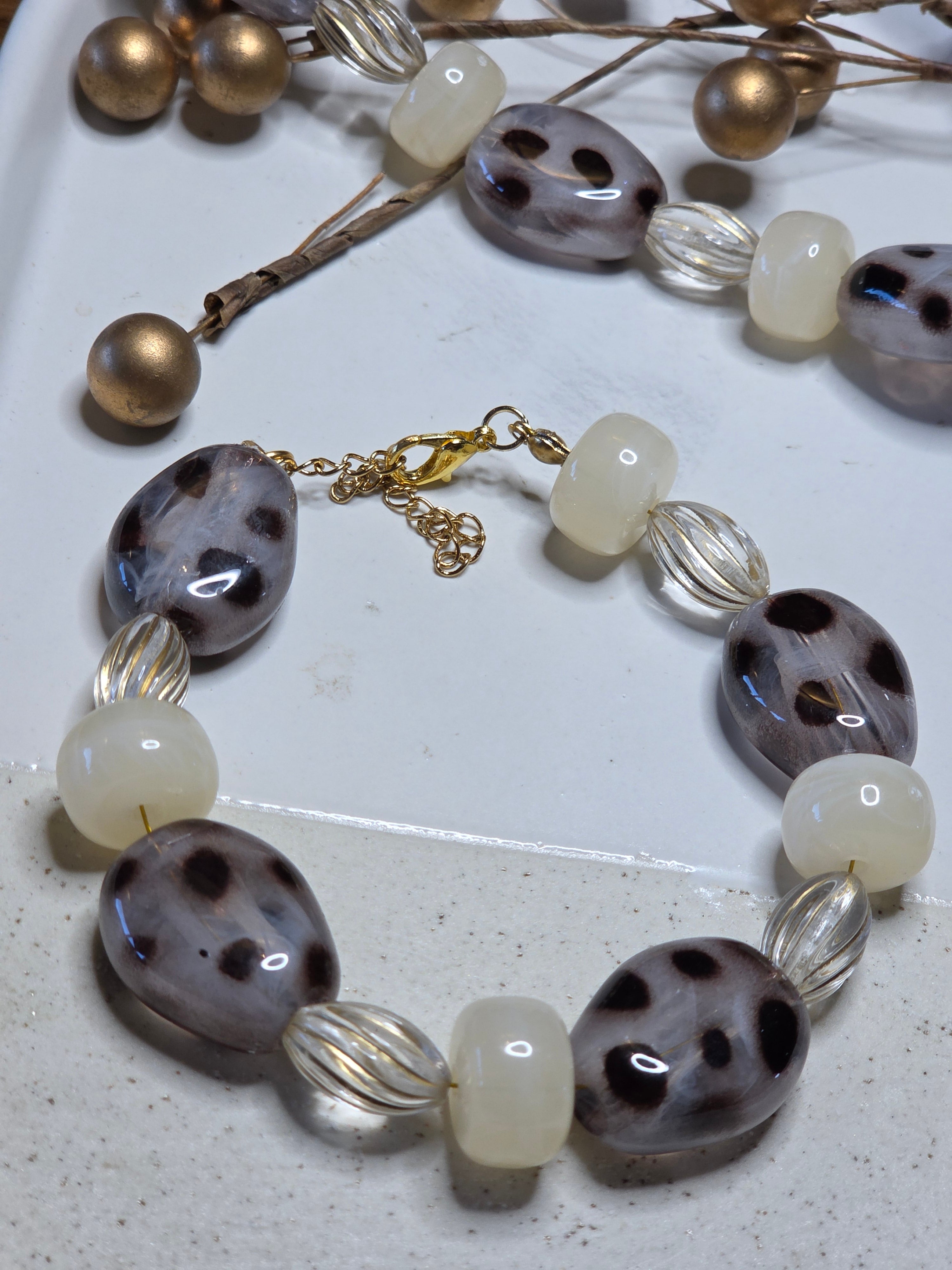Armband Dames || 'Panter Beige' || Verstelbaar