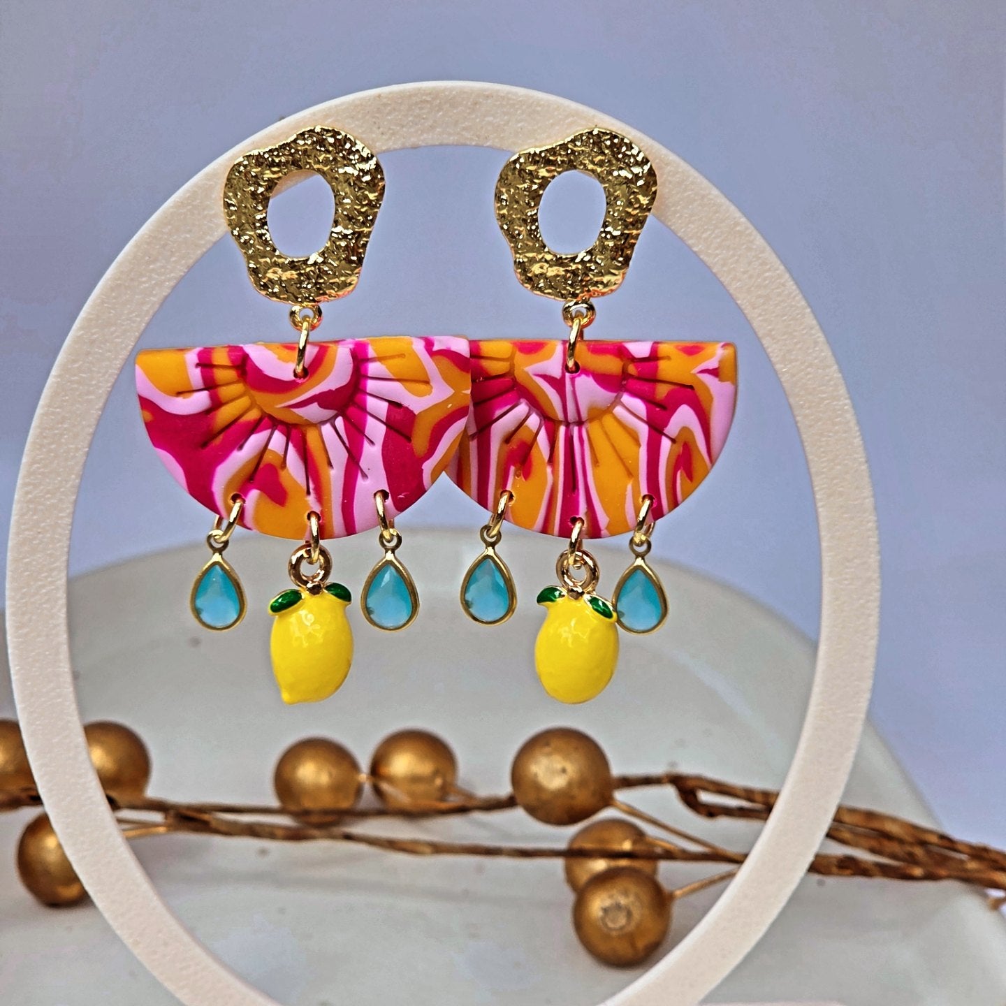 Oorbellen Dames ||  'Fruity' || Peach
